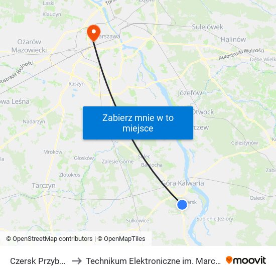 Czersk Przyborowie 01 to Technikum Elektroniczne im. Marcina Kasprzaka nr 36 map