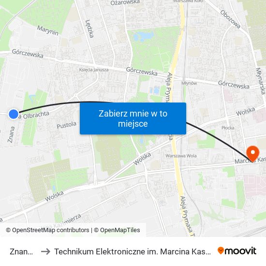 Znana to Technikum Elektroniczne im. Marcina Kasprzaka nr 36 map