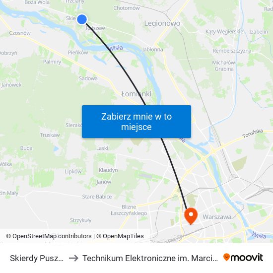 Skierdy Puszczyka 01 to Technikum Elektroniczne im. Marcina Kasprzaka nr 36 map