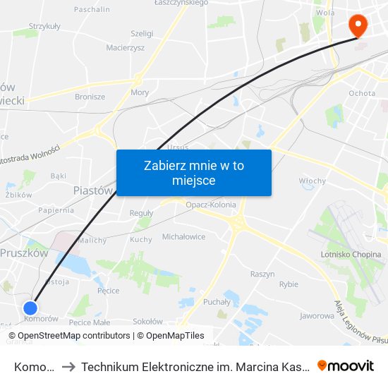 Komorów to Technikum Elektroniczne im. Marcina Kasprzaka nr 36 map