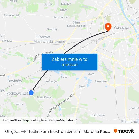 Otrębusy to Technikum Elektroniczne im. Marcina Kasprzaka nr 36 map