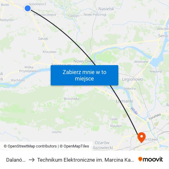 Dalanówek to Technikum Elektroniczne im. Marcina Kasprzaka nr 36 map