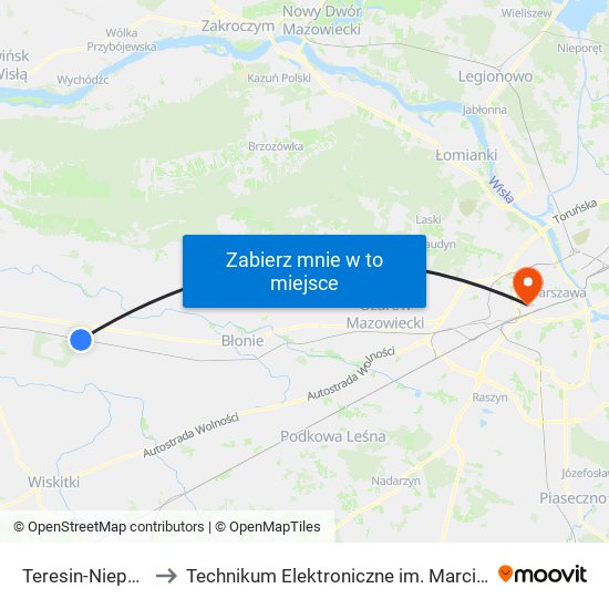 Teresin-Niepokalanów to Technikum Elektroniczne im. Marcina Kasprzaka nr 36 map