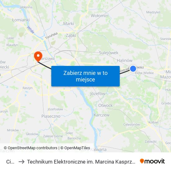 Cisie to Technikum Elektroniczne im. Marcina Kasprzaka nr 36 map