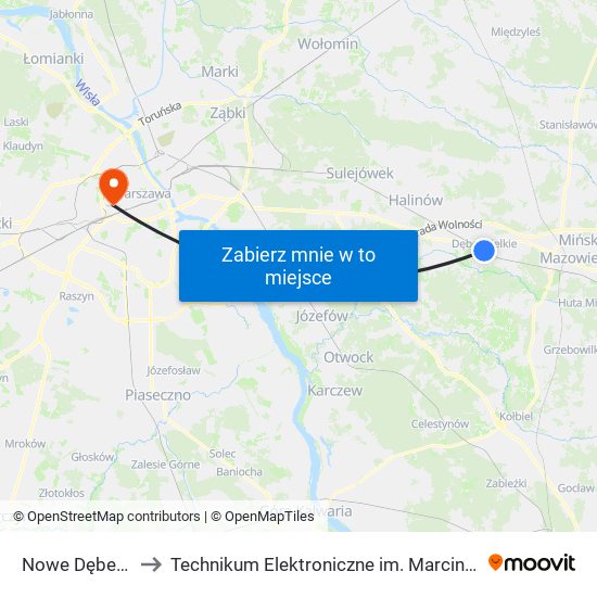 Nowe Dębe Wielkie to Technikum Elektroniczne im. Marcina Kasprzaka nr 36 map