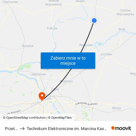 Przetycz to Technikum Elektroniczne im. Marcina Kasprzaka nr 36 map