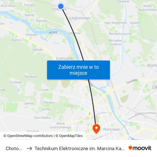 Chotomów to Technikum Elektroniczne im. Marcina Kasprzaka nr 36 map