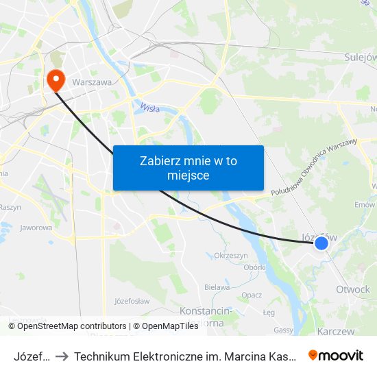 Józefów to Technikum Elektroniczne im. Marcina Kasprzaka nr 36 map