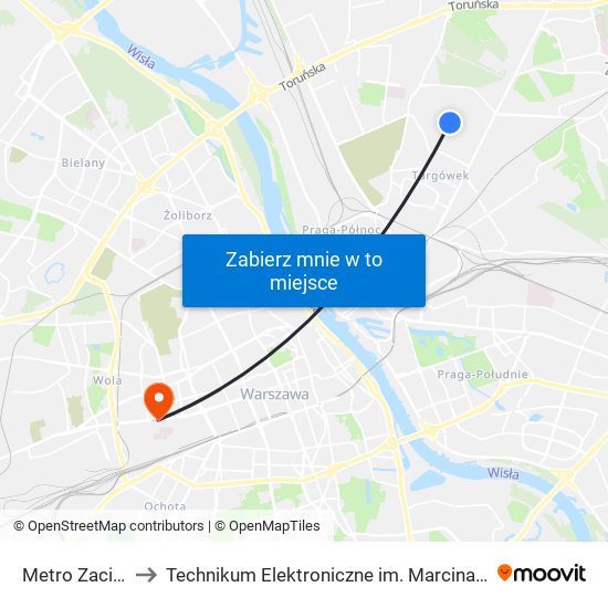 Metro Zacisze to Technikum Elektroniczne im. Marcina Kasprzaka nr 36 map