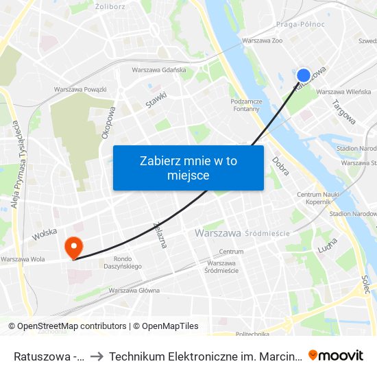 Ratuszowa - Zoo 02 to Technikum Elektroniczne im. Marcina Kasprzaka nr 36 map