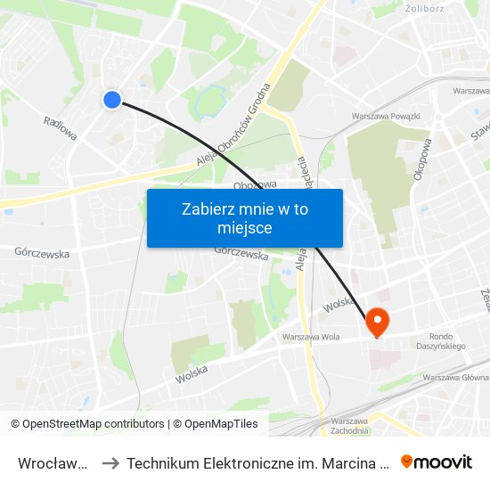 Wrocławska 06 to Technikum Elektroniczne im. Marcina Kasprzaka nr 36 map