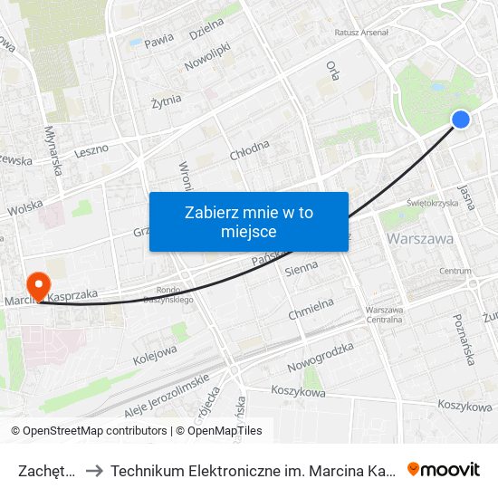 Zachęta 01 to Technikum Elektroniczne im. Marcina Kasprzaka nr 36 map