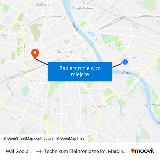 Wał Gocławski 02 to Technikum Elektroniczne im. Marcina Kasprzaka nr 36 map