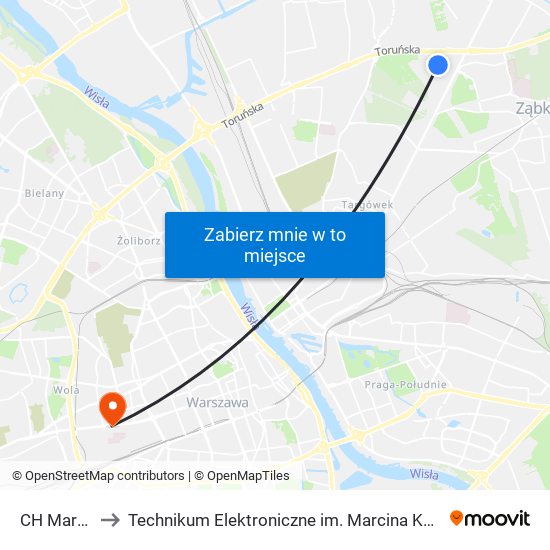 CH Marki 04 to Technikum Elektroniczne im. Marcina Kasprzaka nr 36 map