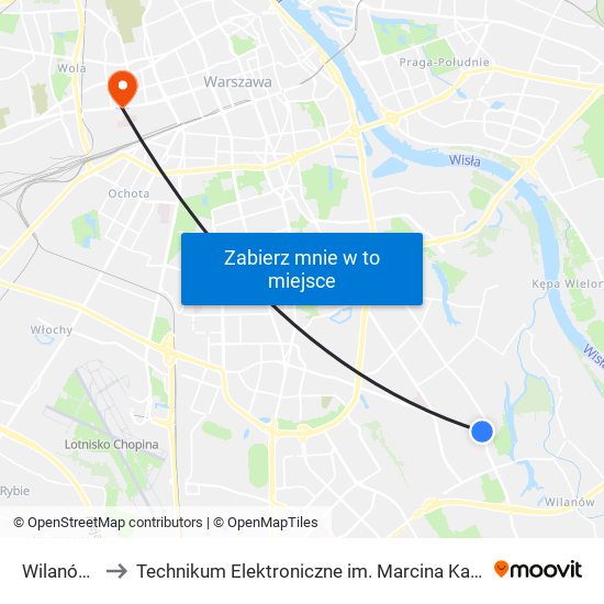 Wilanów 02 to Technikum Elektroniczne im. Marcina Kasprzaka nr 36 map