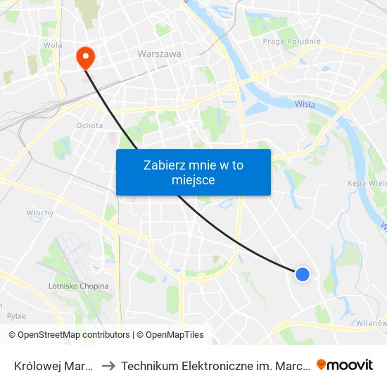 Królowej Marysieńki to Technikum Elektroniczne im. Marcina Kasprzaka nr 36 map