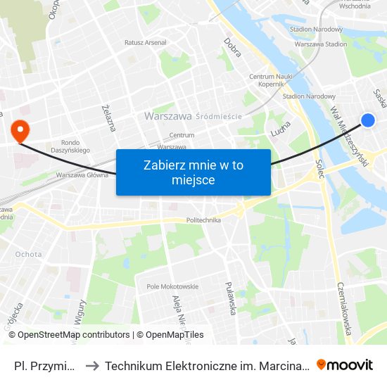 Pl. Przymierza 02 to Technikum Elektroniczne im. Marcina Kasprzaka nr 36 map