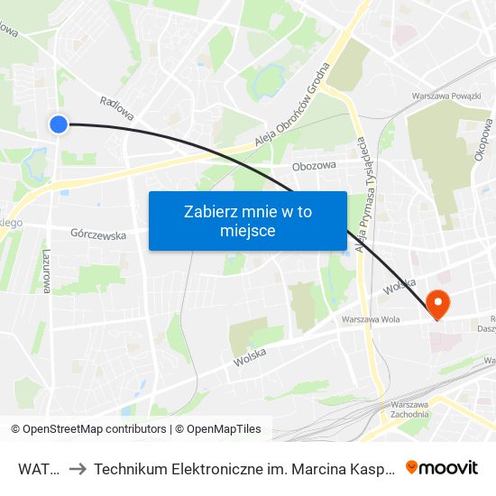 WAT to Technikum Elektroniczne im. Marcina Kasprzaka nr 36 map