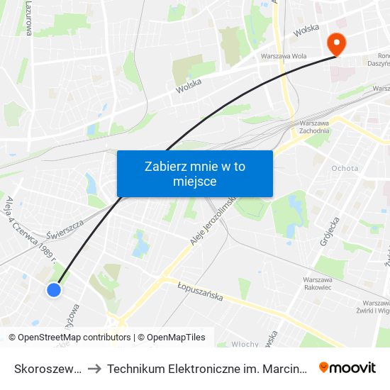 Skoroszewska 02 to Technikum Elektroniczne im. Marcina Kasprzaka nr 36 map