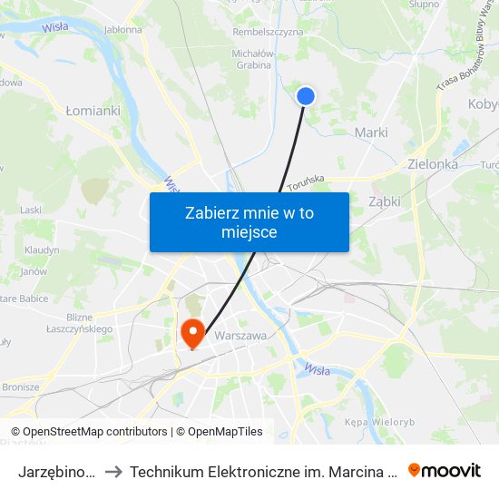 Jarzębinowa 01 to Technikum Elektroniczne im. Marcina Kasprzaka nr 36 map
