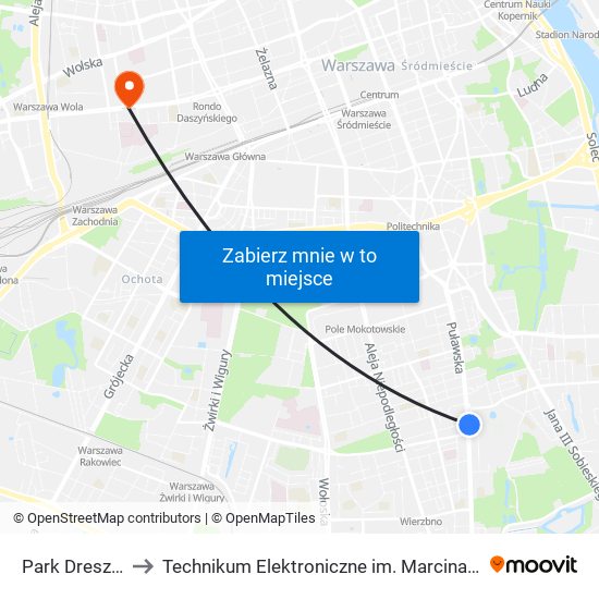 Park Dreszera 02 to Technikum Elektroniczne im. Marcina Kasprzaka nr 36 map