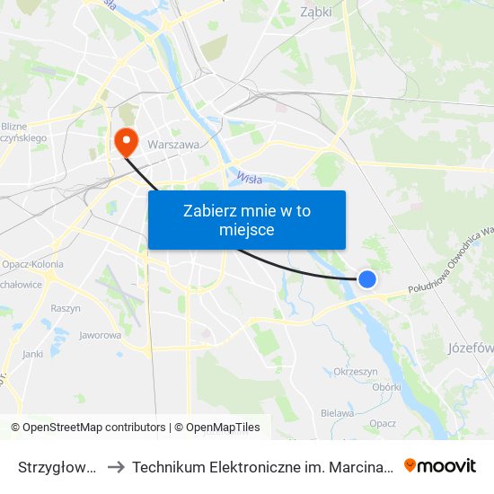 Strzygłowska to Technikum Elektroniczne im. Marcina Kasprzaka nr 36 map