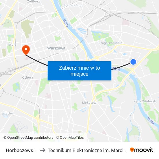 Horbaczewskiego 01 to Technikum Elektroniczne im. Marcina Kasprzaka nr 36 map