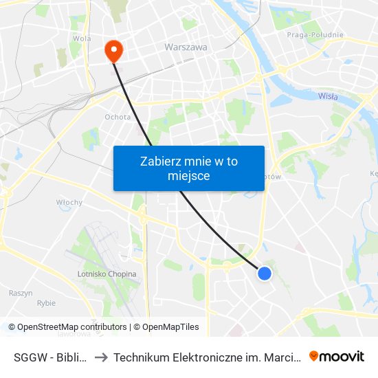 Sggw-Biblioteka to Technikum Elektroniczne im. Marcina Kasprzaka nr 36 map