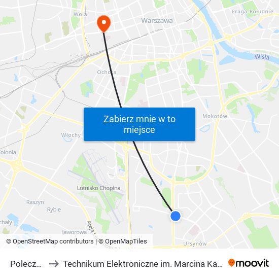 Poleczki 03 to Technikum Elektroniczne im. Marcina Kasprzaka nr 36 map