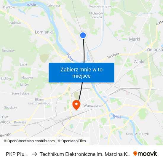 PKP Płudy 01 to Technikum Elektroniczne im. Marcina Kasprzaka nr 36 map