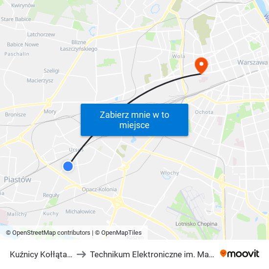 Kuźnicy Kołłątajowskiej 01 to Technikum Elektroniczne im. Marcina Kasprzaka nr 36 map