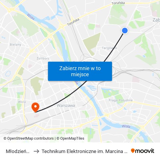 Młodzieńcza to Technikum Elektroniczne im. Marcina Kasprzaka nr 36 map