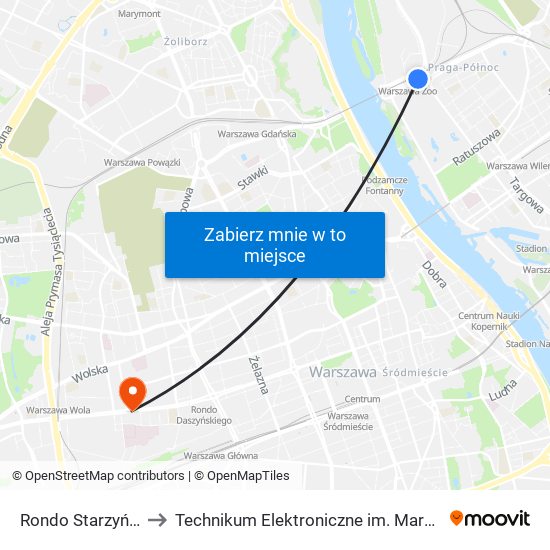 Rondo Starzyńskiego to Technikum Elektroniczne im. Marcina Kasprzaka nr 36 map