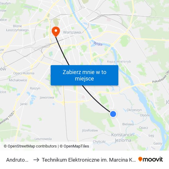 Andrutowa 01 to Technikum Elektroniczne im. Marcina Kasprzaka nr 36 map