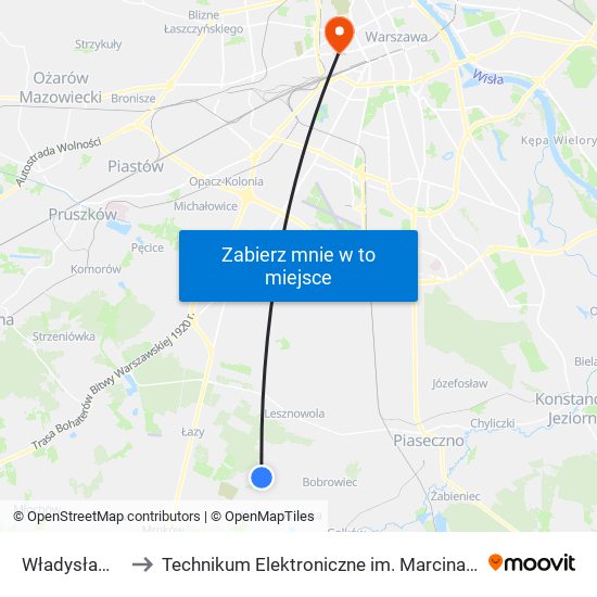 Władysławów 02 to Technikum Elektroniczne im. Marcina Kasprzaka nr 36 map