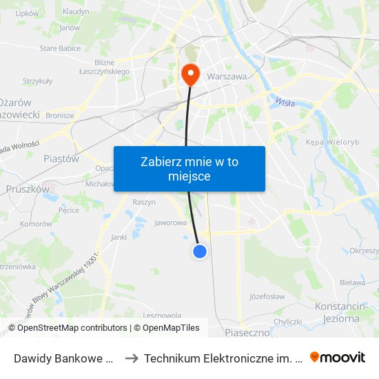 Dawidy Bankowe Parlamentarna 02 to Technikum Elektroniczne im. Marcina Kasprzaka nr 36 map