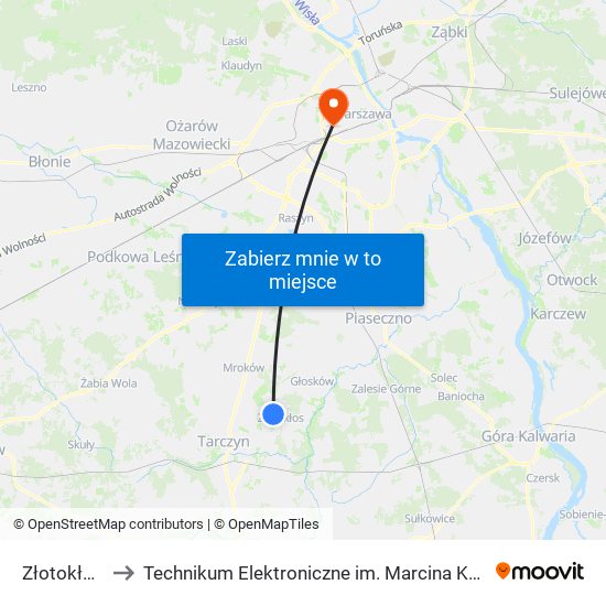 Złotokłos 02 to Technikum Elektroniczne im. Marcina Kasprzaka nr 36 map