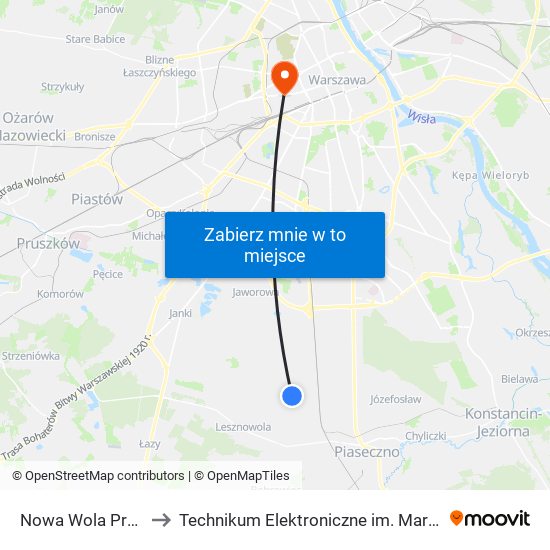 Nowa Wola Przepiórki 01 to Technikum Elektroniczne im. Marcina Kasprzaka nr 36 map