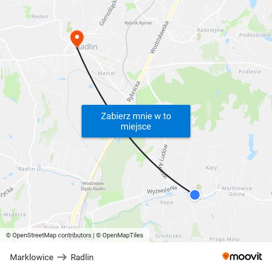 Marklowice to Marklowice map