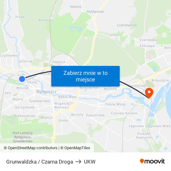 Grunwaldzka / Czarna Droga to UKW map
