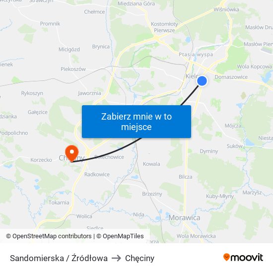 Sandomierska / Źródłowa to Chęciny map