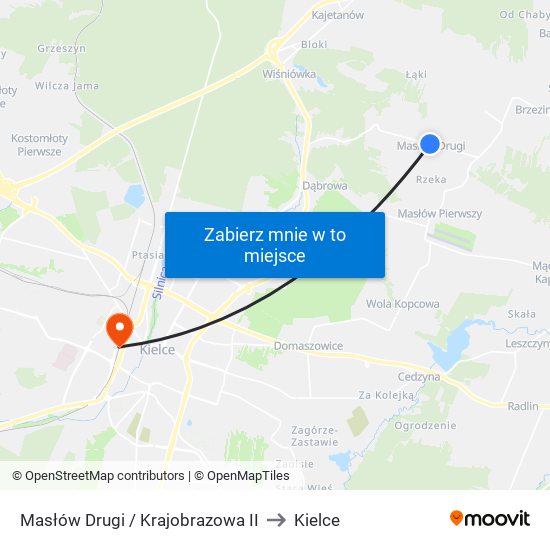 Masłów Drugi / Krajobrazowa II to Kielce map