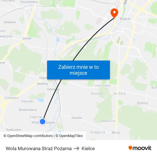 Wola Murowana Straż Pożarna to Kielce map