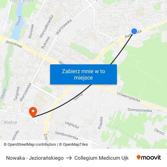 Nowaka - Jeziorańskiego to Collegium Medicum Ujk map