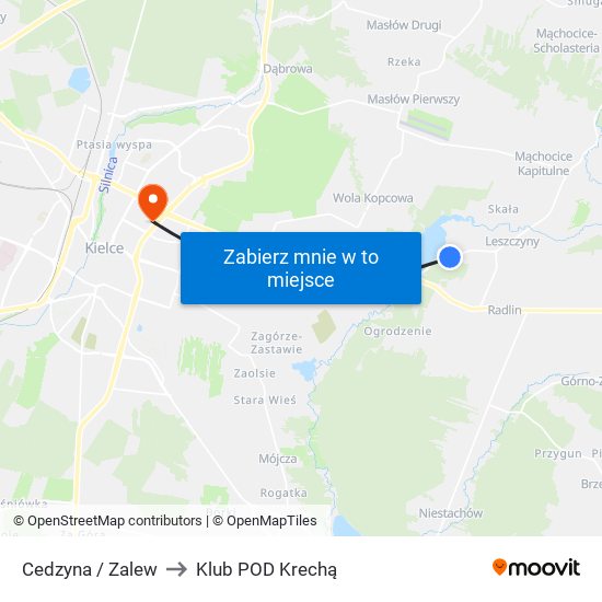 Cedzyna / Zalew to Klub POD Krechą map