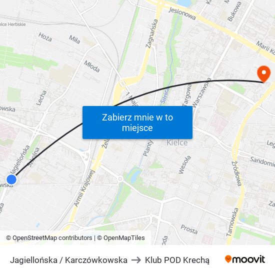 Jagiellońska / Karczówkowska to Klub POD Krechą map