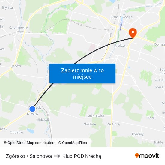 Zgórsko / Salonowa to Klub POD Krechą map