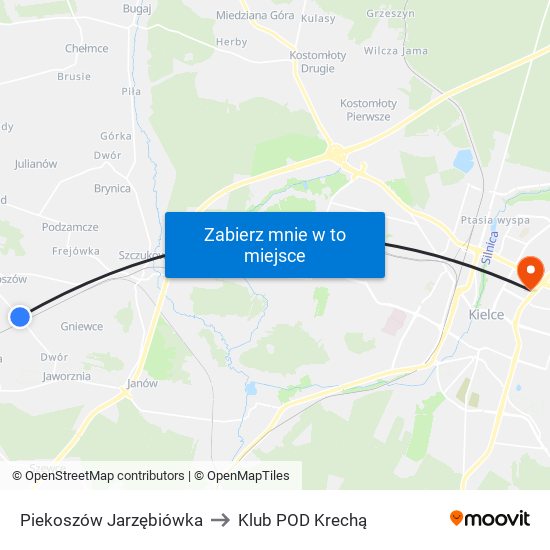Piekoszów Jarzębiówka to Klub POD Krechą map