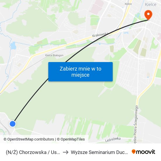 (N/Ż) Chorzowska / Ustronie to Wyższe Seminarium Duchowne map