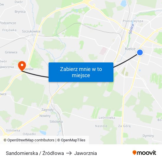 Sandomierska / Źródłowa to Jaworznia map